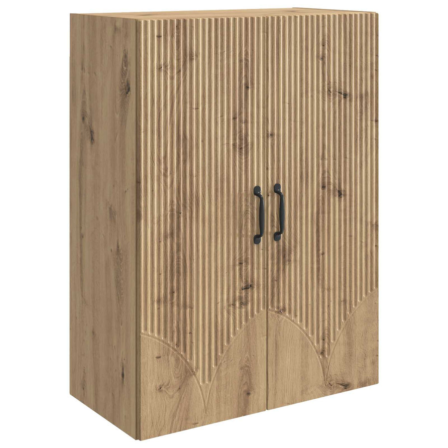 Wandkast Artisanaal eiken 66 x 34,5 x 90 cm Bewerkt hout