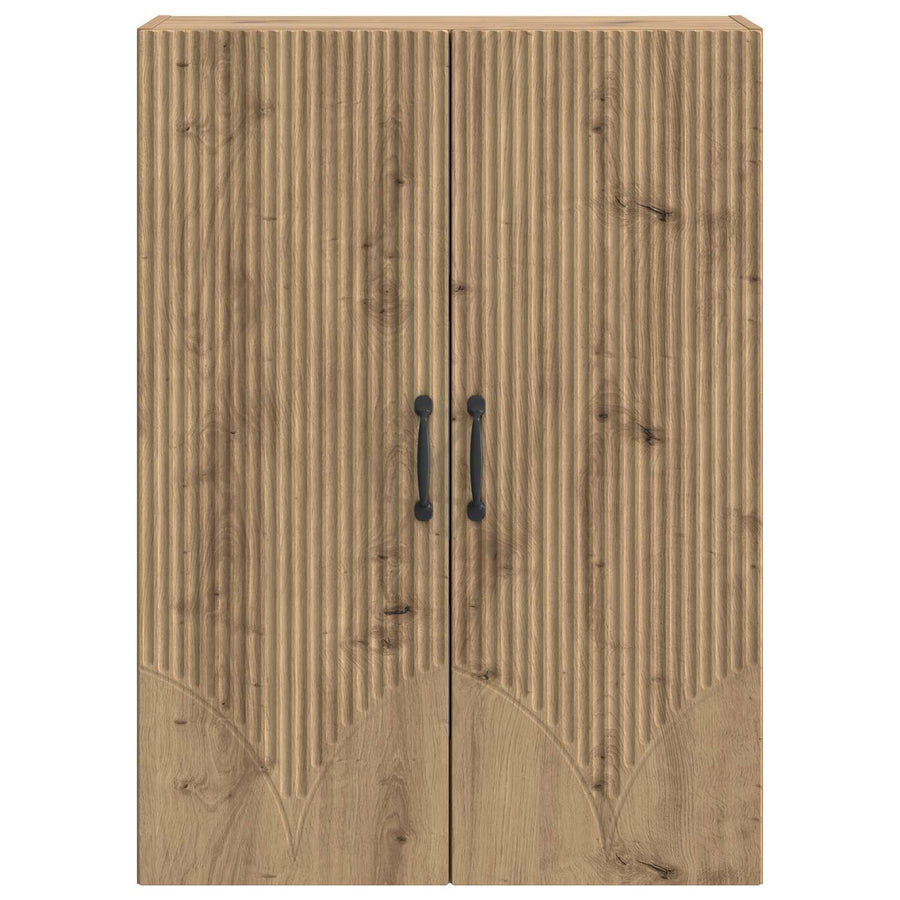 Wandkast Artisanaal eiken 66 x 34,5 x 90 cm Bewerkt hout