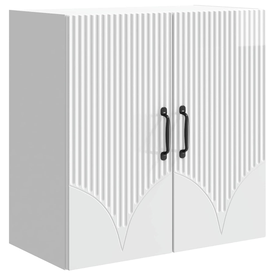 Wandkast Hoogglans Wit 59 x 31 x 60 cm Bewerkt hout