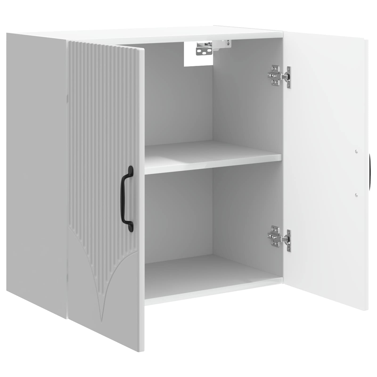 Wandkast Hoogglans Wit 59 x 31 x 60 cm Bewerkt hout
