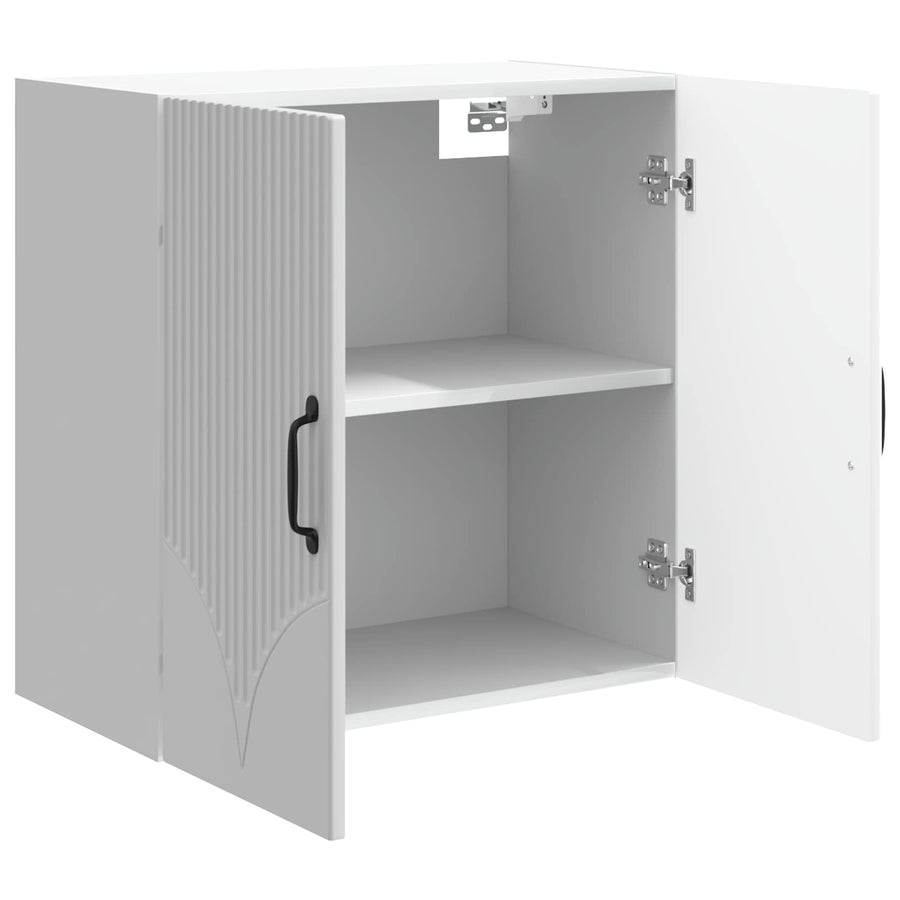 Wandkast Hoogglans Wit 59 x 31 x 60 cm Bewerkt hout