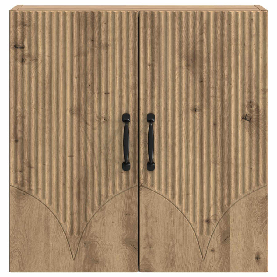 Wandkast Artisanaal eiken 59 x 31 x 60 cm Bewerkt hout