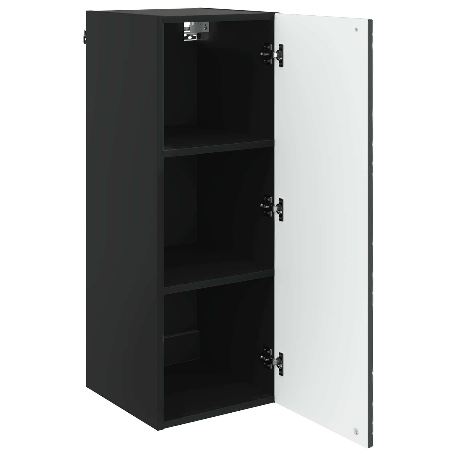 Wandkast Zwart 33 x 34,5 x 90 cm Bewerkt hout