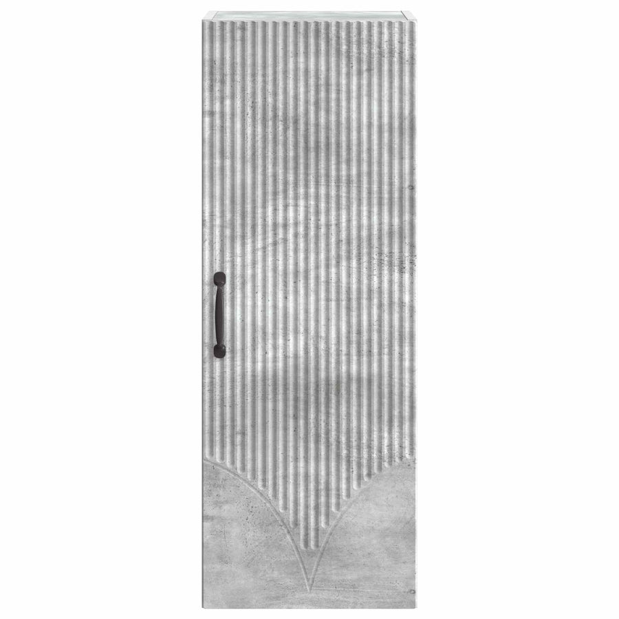 Wandkast Betongrijs 33 x 34,5 x 90 cm Bewerkt hout