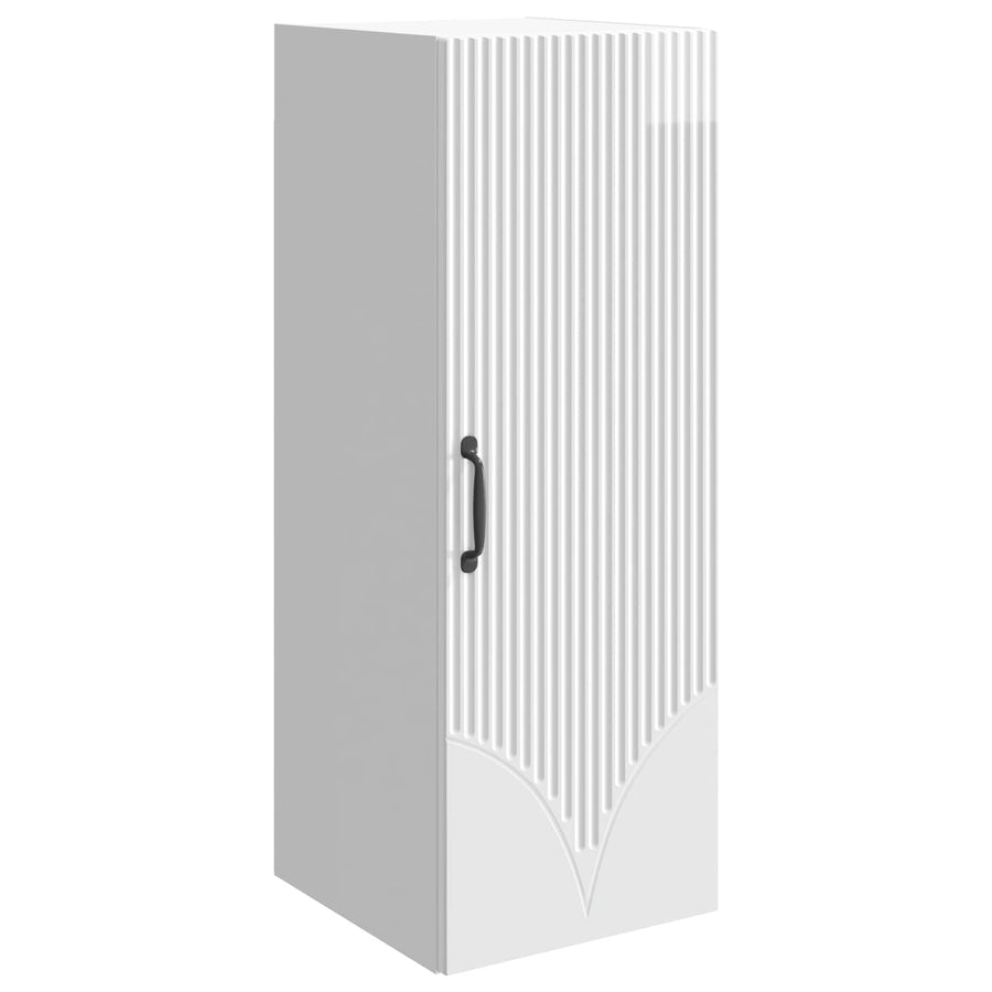 Wandkast Hoogglans Wit 33 x 34,5 x 90 cm Bewerkt hout