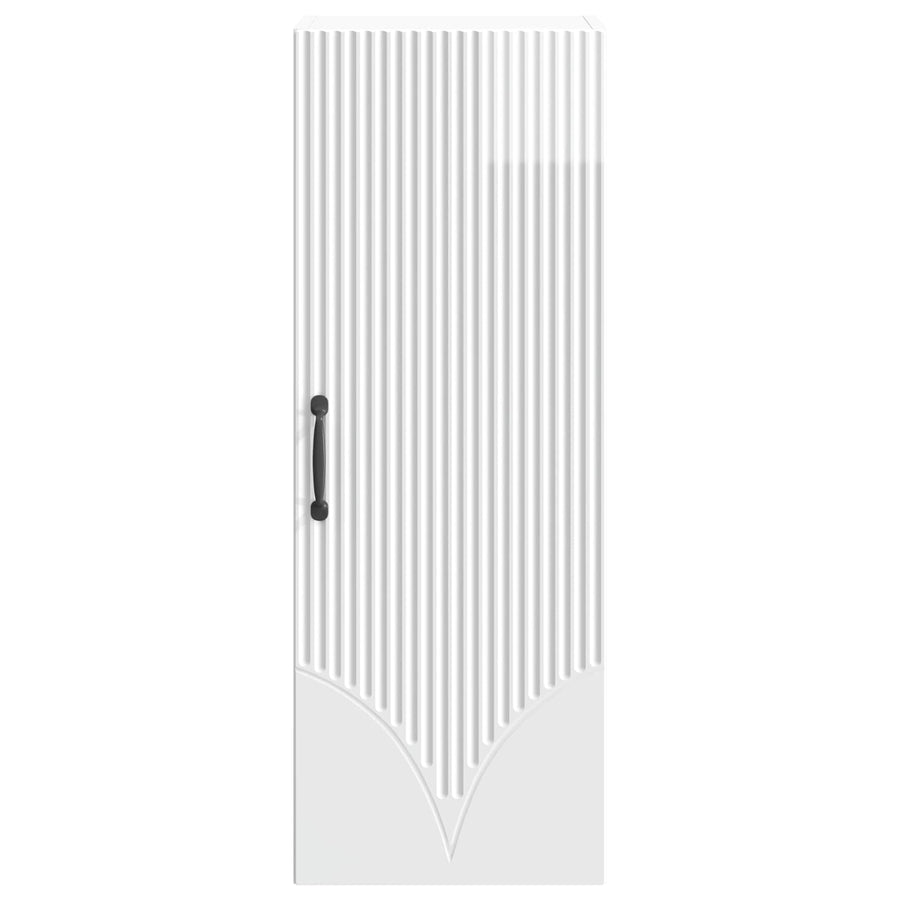 Wandkast Hoogglans Wit 33 x 34,5 x 90 cm Bewerkt hout