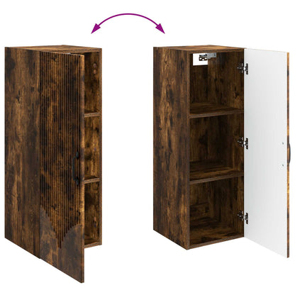 Wandkast Gerookt eiken 33 x 34,5 x 90 cm Bewerkt hout