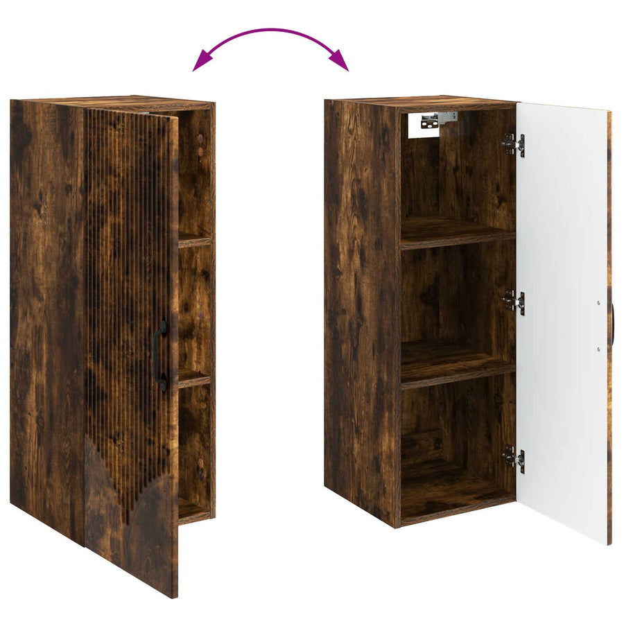 Wandkast Gerookt eiken 33 x 34,5 x 90 cm Bewerkt hout