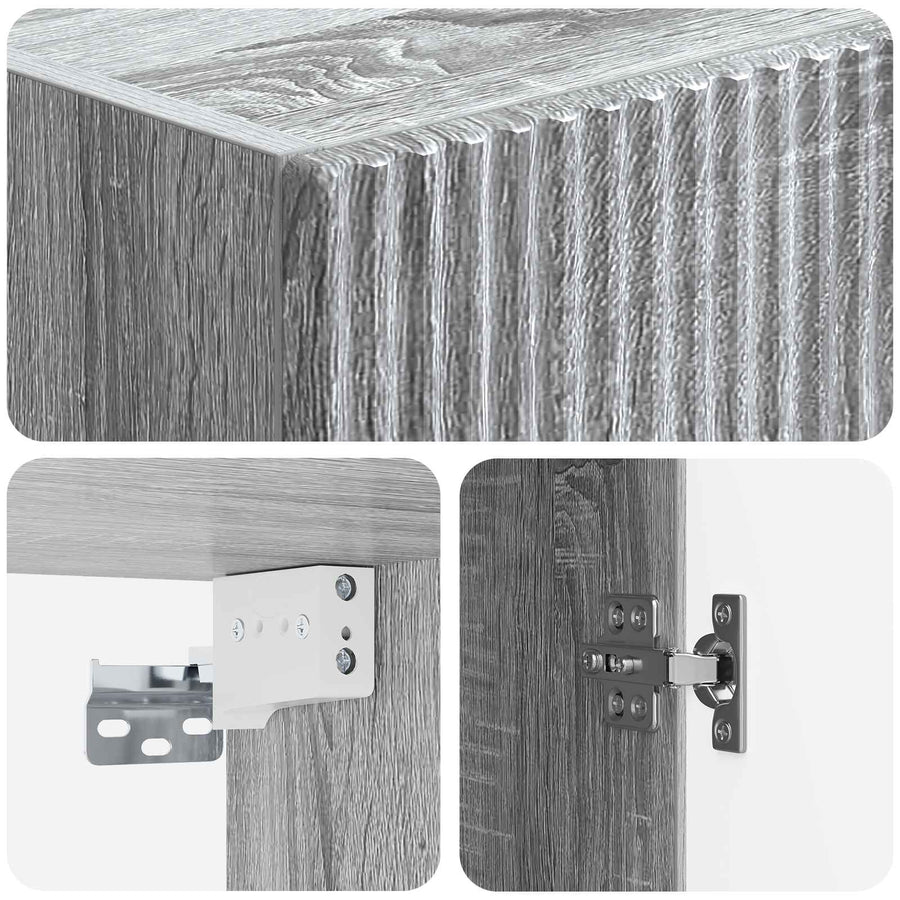 Wandkast Grijs Sonoma 33 x 34,5 x 90 cm Bewerkt hout