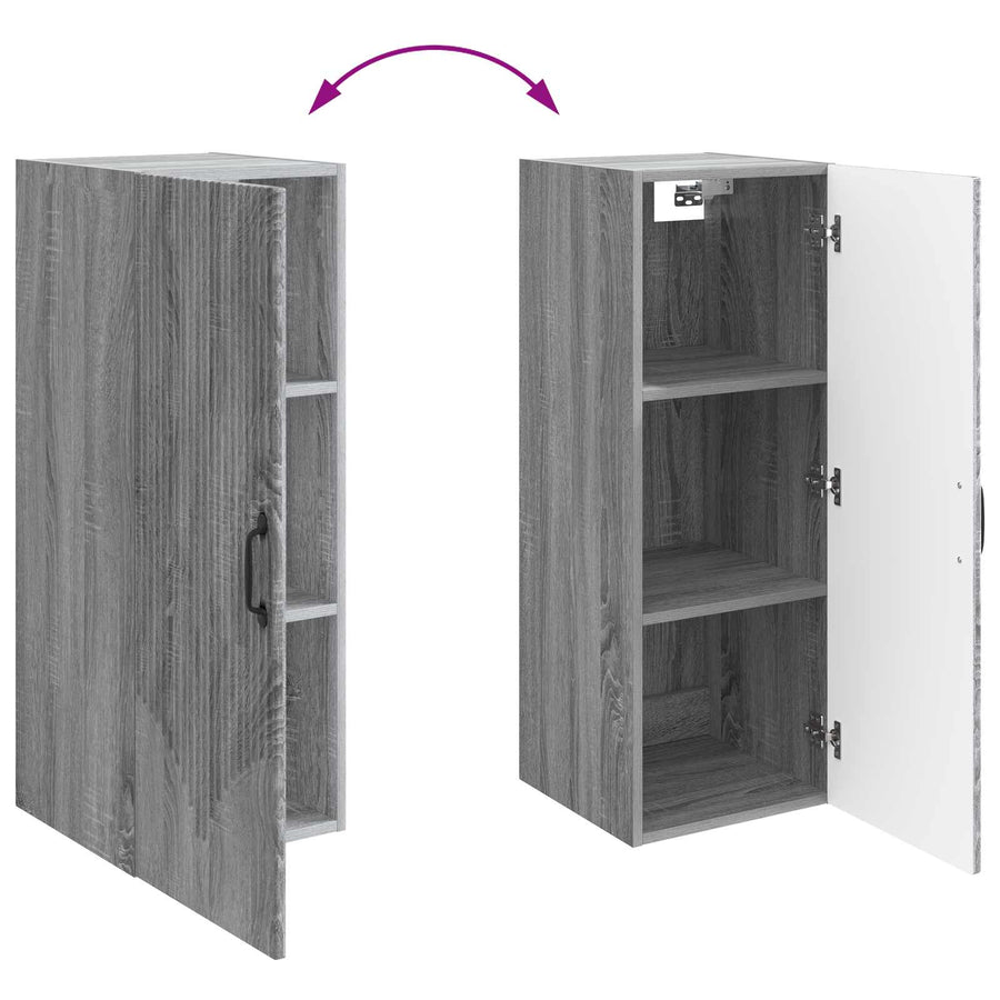Wandkast Grijs Sonoma 33 x 34,5 x 90 cm Bewerkt hout