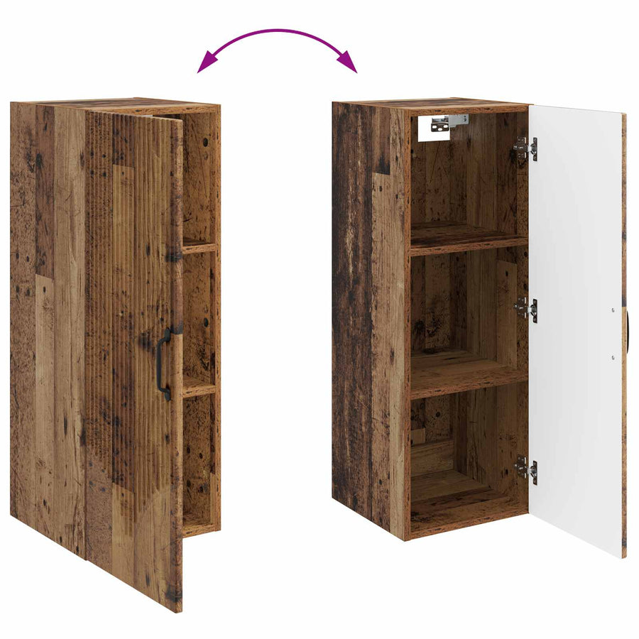 Wandkast Oud hout 33 x 34,5 x 90 cm Bewerkt hout