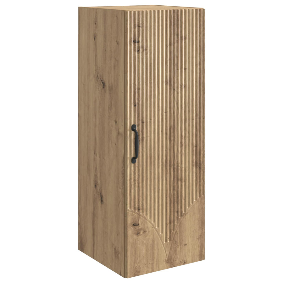 Wandkast Artisanaal eiken 33 x 34,5 x 90 cm Bewerkt hout