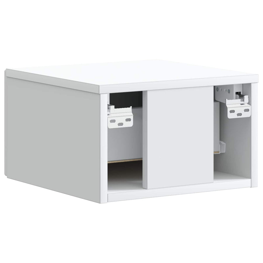 Wandbeugel Bedkast met lade Wit 34,5 x 33 x 20 cm Bewerkt hout