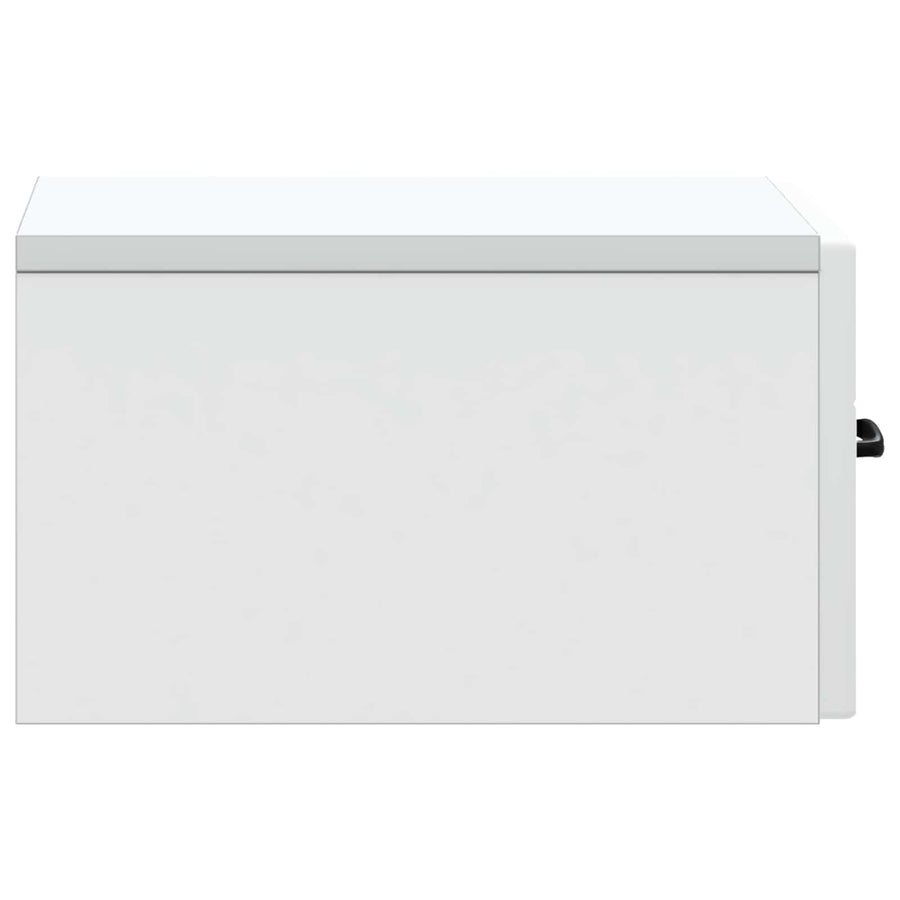 Wandbeugel Bedkast met lade Wit 34,5 x 33 x 20 cm Bewerkt hout