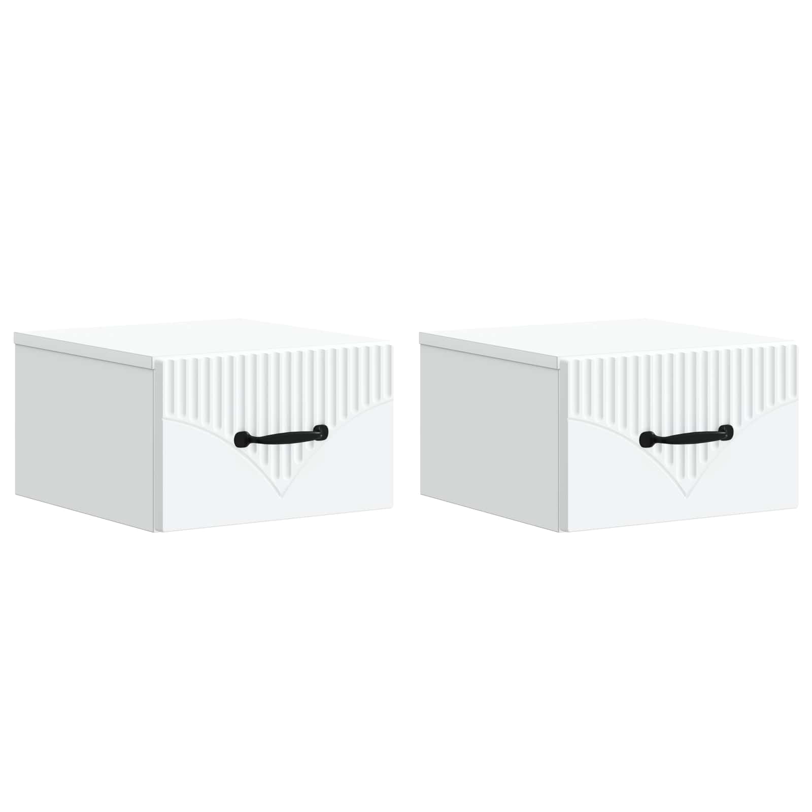 Wandbeugel Bedkast 2 pcs Wit 34,5 x 33 x 20 cm Bewerkt hout