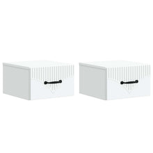 Wandbeugel Bedkast 2 pcs Wit 34,5 x 33 x 20 cm Bewerkt hout