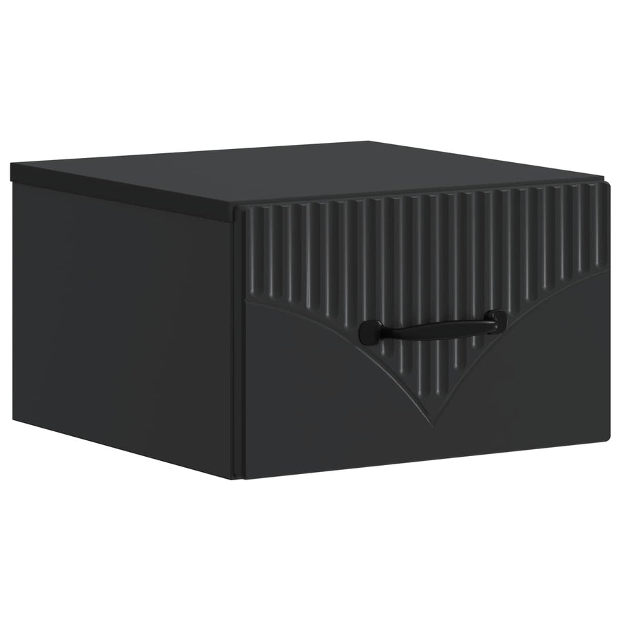 Wandbeugel Bedkast Zwart 34,5 x 33 x 20 cm Bewerkt hout
