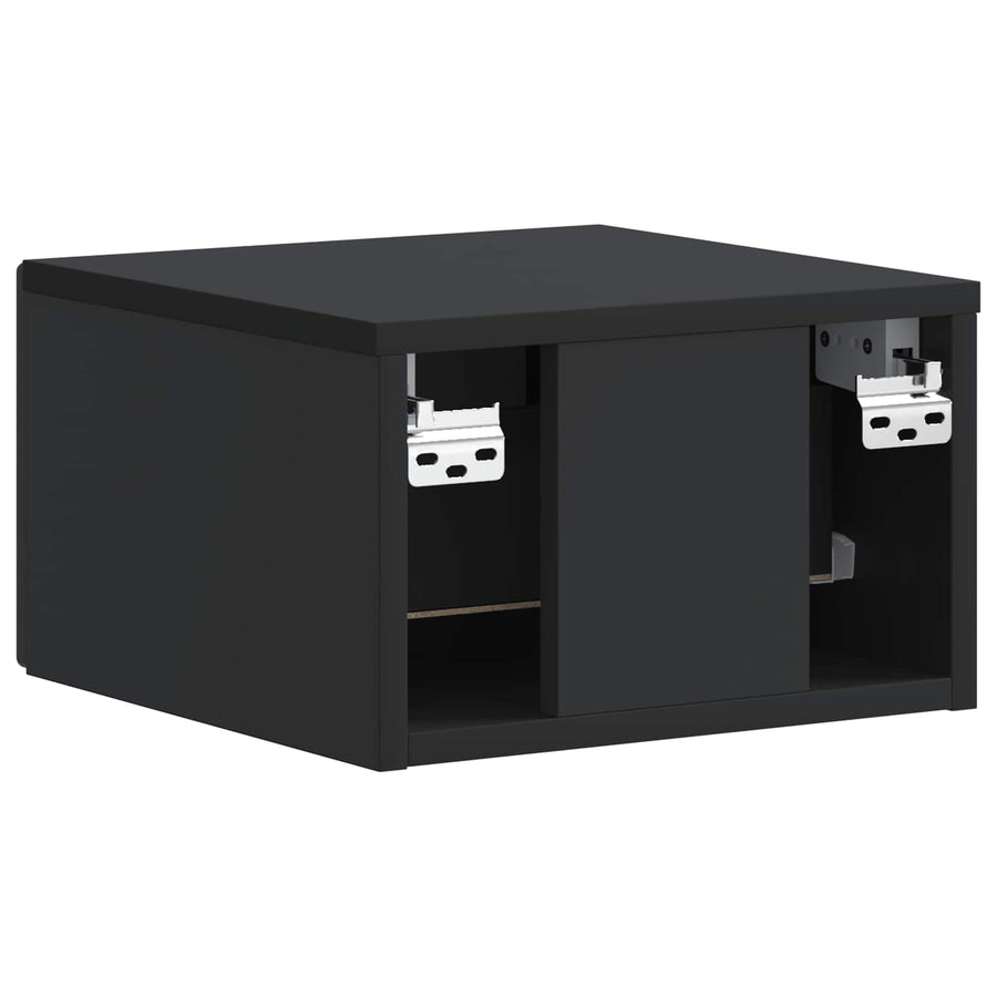 Wandbeugel Bedkast Zwart 34,5 x 33 x 20 cm Bewerkt hout
