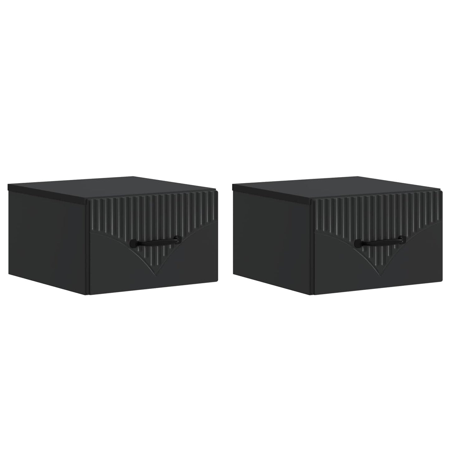 Wandbeugel Bedkast 2 pcs Zwart 34,5 x 33 x 20 cm Bewerkt hout