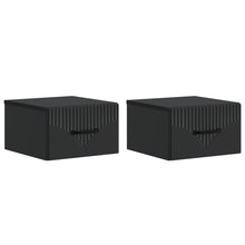 Wandbeugel Bedkast 2 pcs Zwart 34,5 x 33 x 20 cm Bewerkt hout