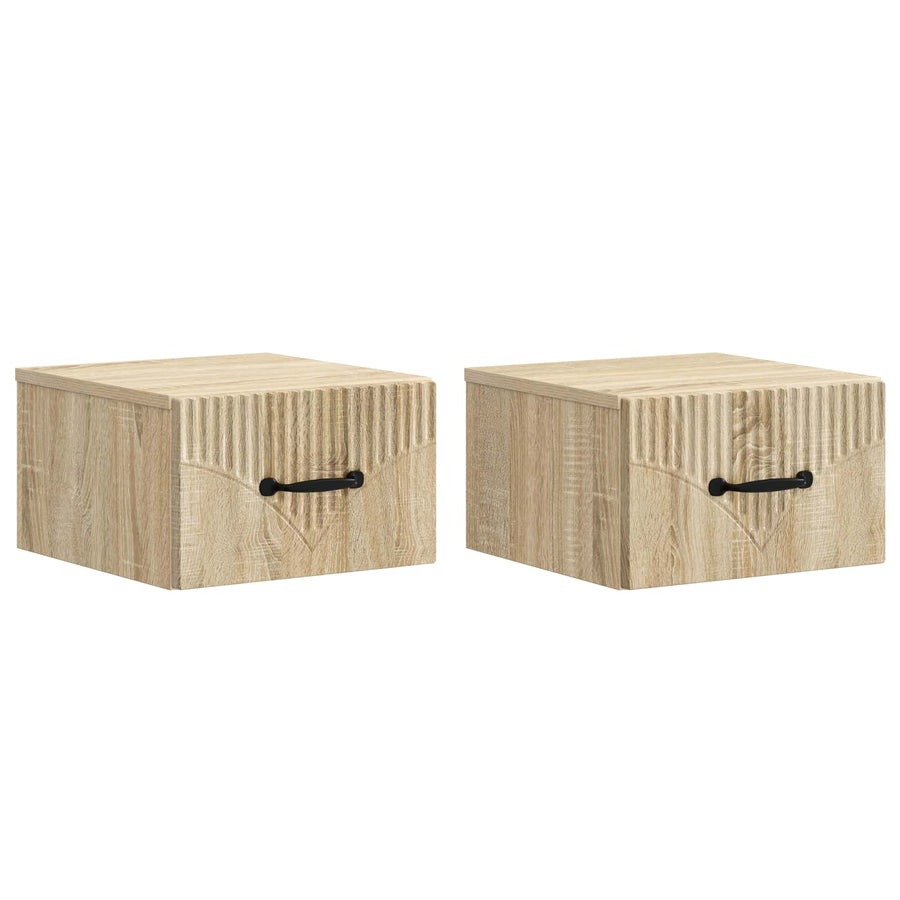 Wandbeugel Bedkast 2 pcs Sonoma Eiken 34,5 x 33 x 20 cm