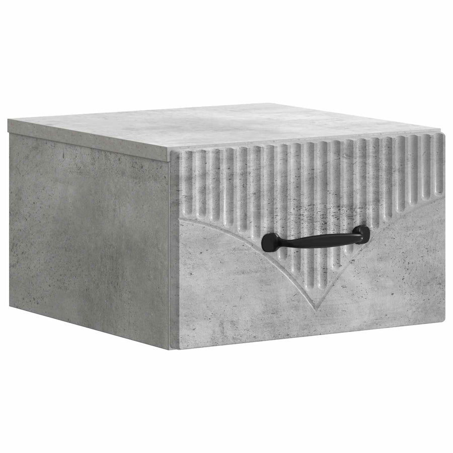 Wandbeugel Bedkast Betongrijs 34,5 x 33 x 20 cm Bewerkt hout