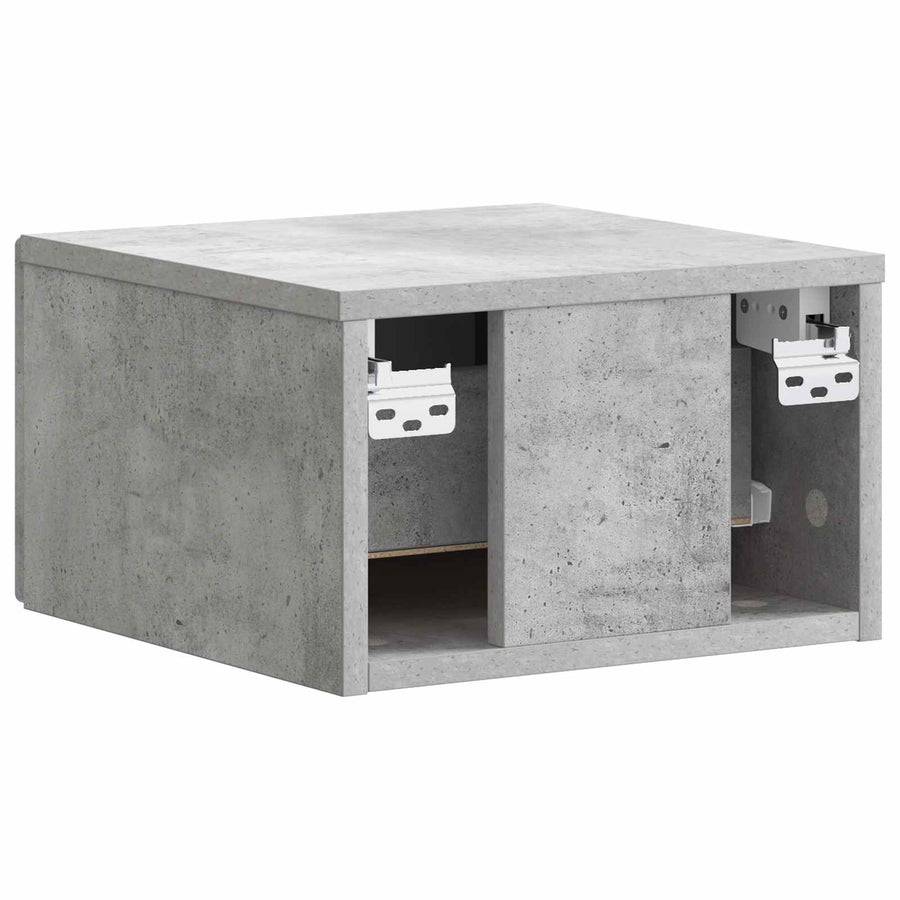 Wandbeugel Bedkast Betongrijs 34,5 x 33 x 20 cm Bewerkt hout