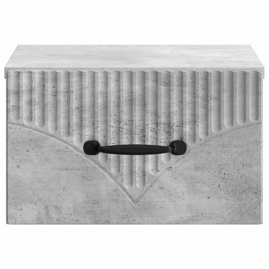Wandbeugel Bedkast Betongrijs 34,5 x 33 x 20 cm Bewerkt hout