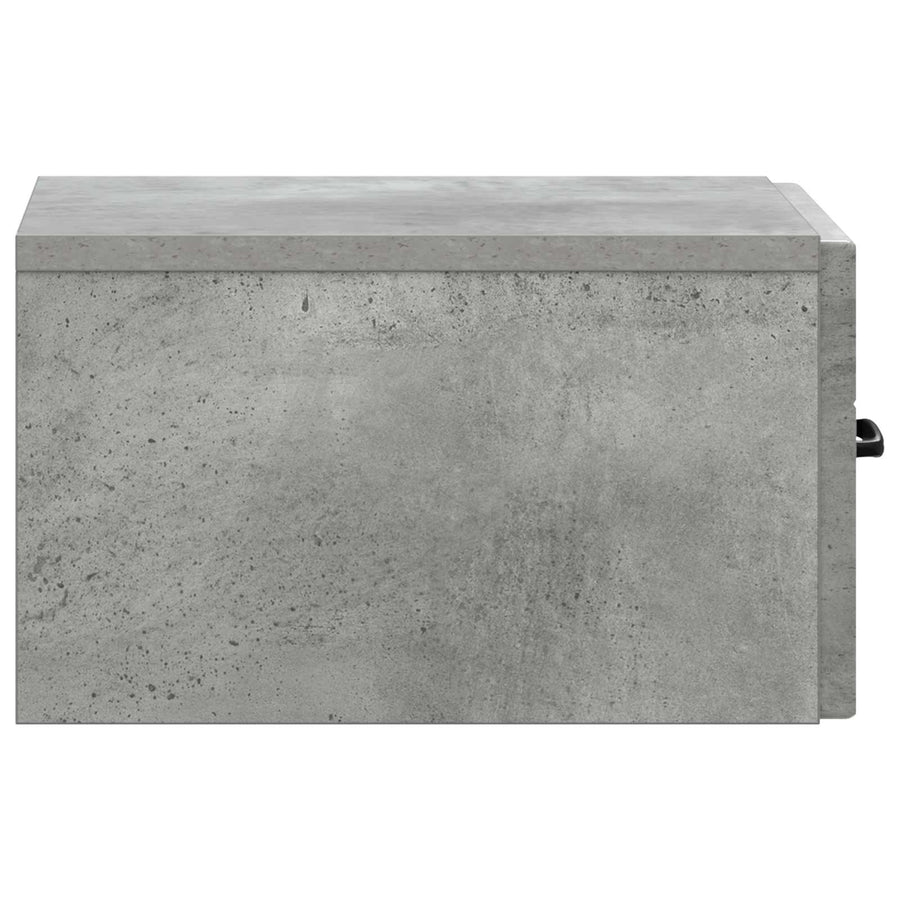 Wandbeugel Bedkast Betongrijs 34,5 x 33 x 20 cm Bewerkt hout