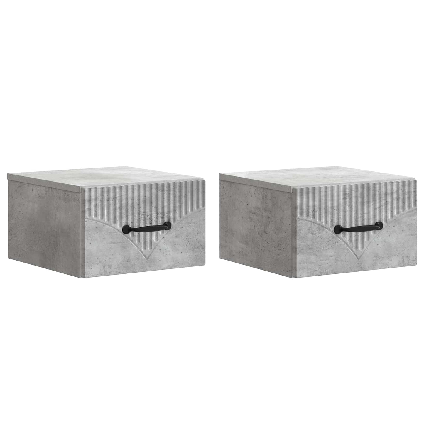 Wandbeugel Bedkast met lade 2 pcs Betongrijs 34,5 x 33 x 20 cm