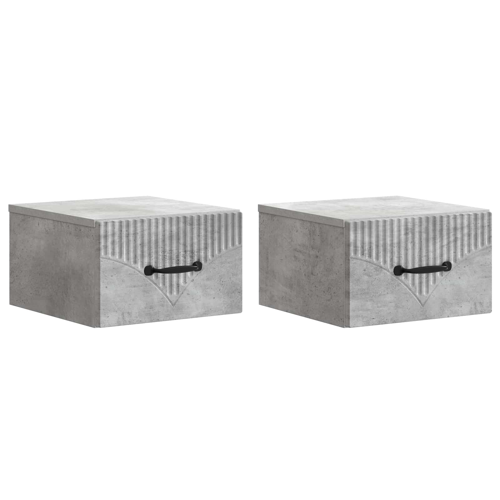 Wandbeugel Bedkast met lade 2 pcs Betongrijs 34,5 x 33 x 20 cm