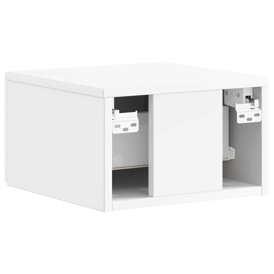 Wandbeugel Bedkast Hoogglans Wit 34,5 x 33 x 20 cm Bewerkt hout