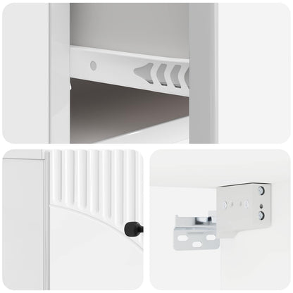 Wandbeugel Bedkast 2 pcs Hoogglans Wit 34,5 x 33 x 20 cm