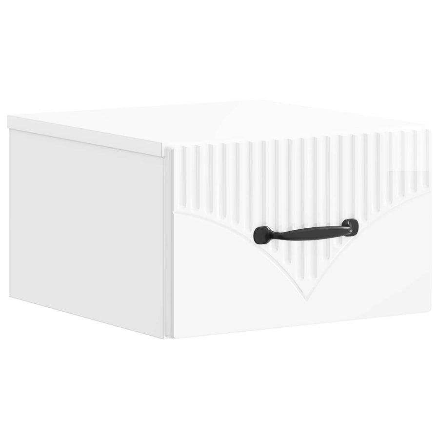 Wandbeugel Bedkast 2 pcs Hoogglans Wit 34,5 x 33 x 20 cm