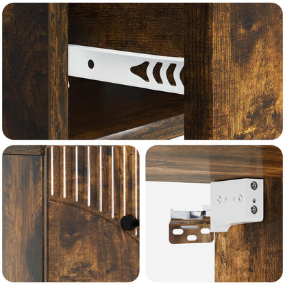 Wandbeugel Bedkast Gerookt eiken 34,5 x 33 x 20 cm Bewerkt hout