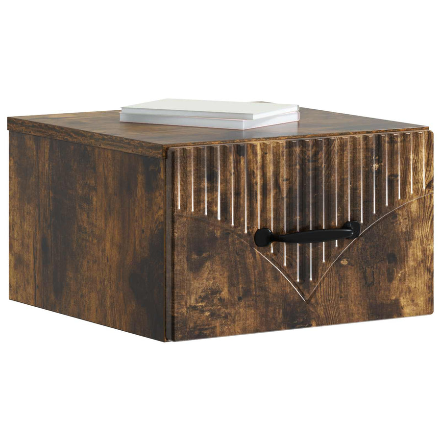 Wandbeugel Bedkast Gerookt eiken 34,5 x 33 x 20 cm Bewerkt hout