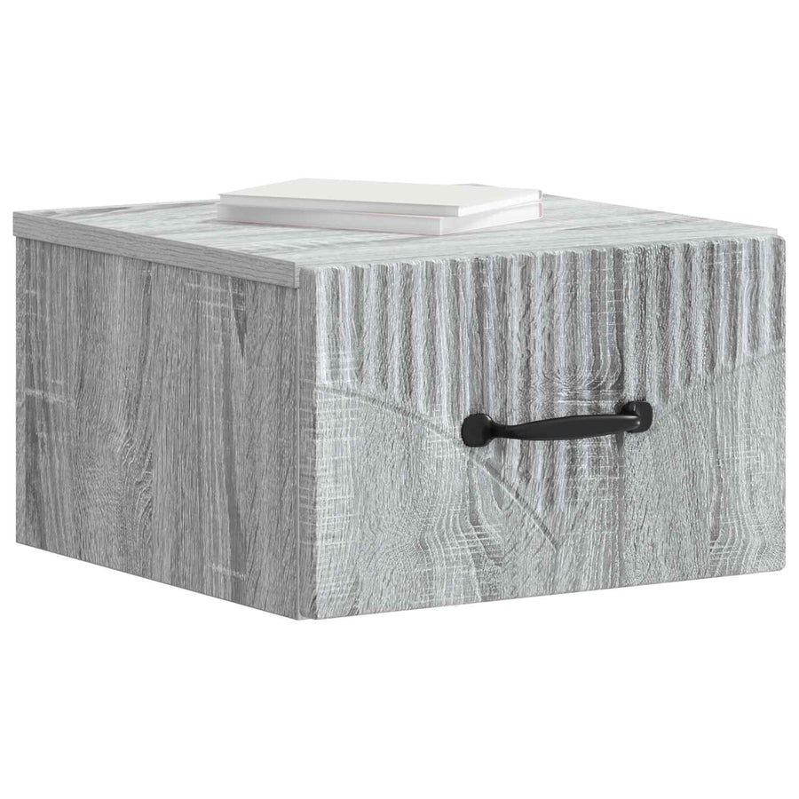 Wandbeugel Bedkast Grijs sonoma 34,5 x 33 x 20 cm Bewerkt hout