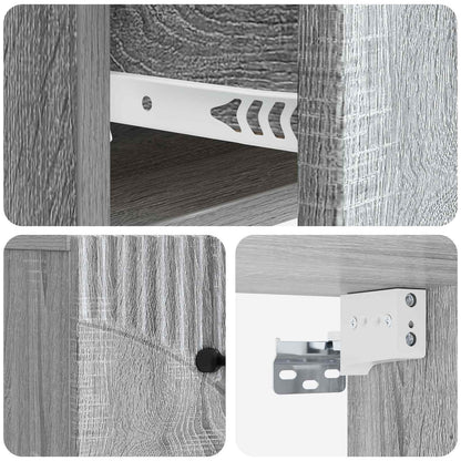 Wandbeugel Bedkast 2 pcs Grijs sonoma 34,5 x 33 x 20 cm