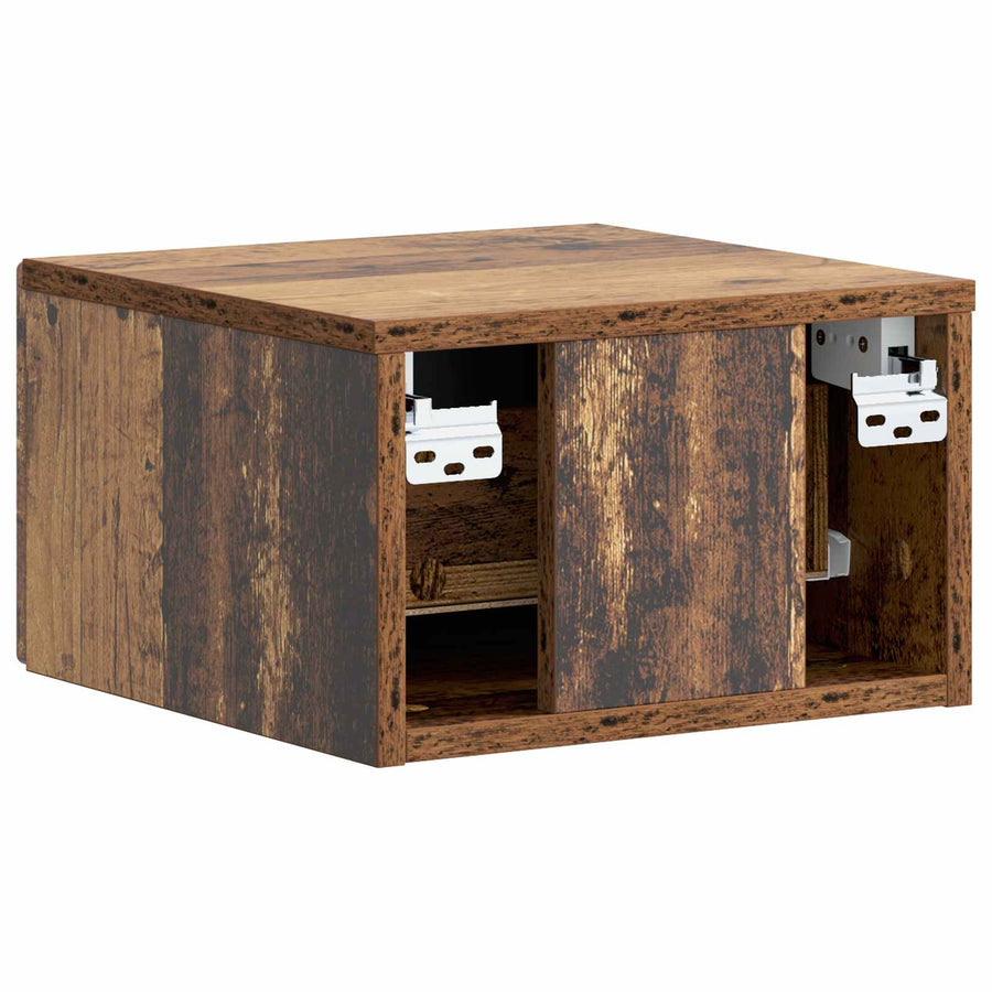 Wandbeugel Bedkast Oud hout 34,5 x 33 x 20 cm Bewerkt hout