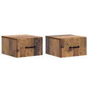 Nachtkastjes 2 stuks oud hout 34,5x33x20 cm