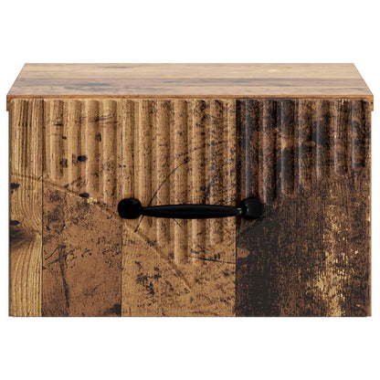 Wandbeugel Bedkast met lade 2 pcs Oud hout 34,5 x 33 x 20 cm