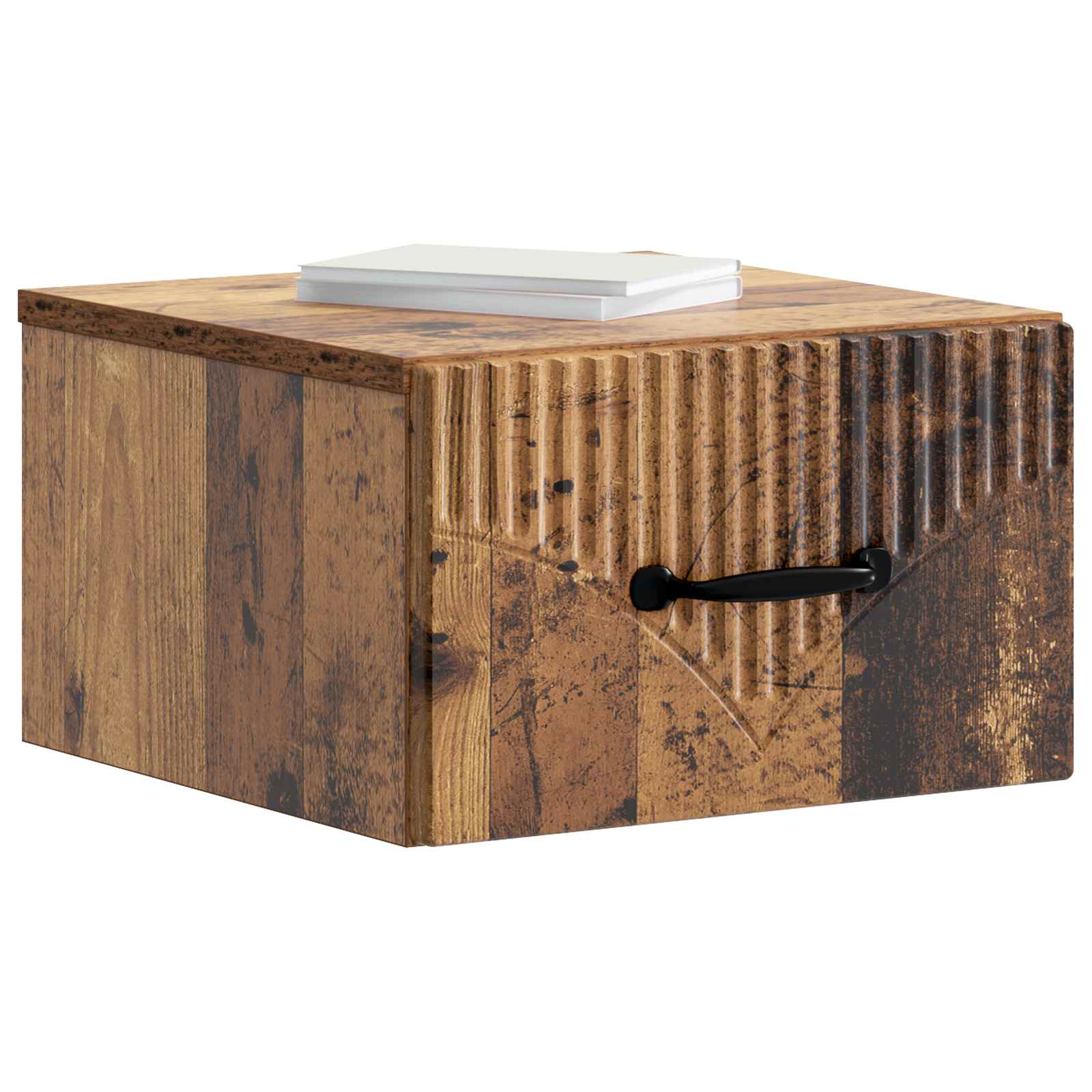 Wandbeugel Bedkast met lade 2 pcs Oud hout 34,5 x 33 x 20 cm