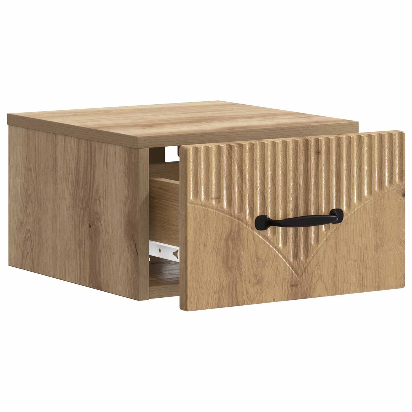 Wandbeugel Bedkast met lade Artisanaal eiken 34,5 x 33 x 20 cm