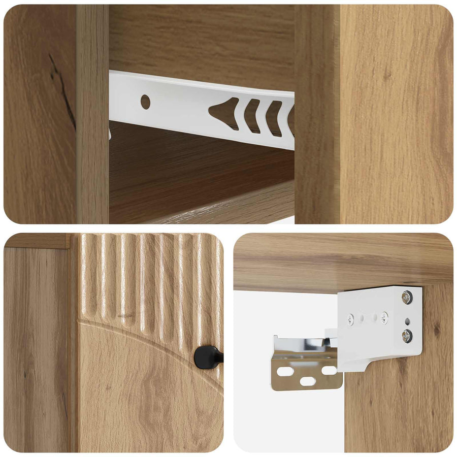 Wandbeugel Bedkast 2 pcs Artisanaal eiken 34,5 x 33 x 20 cm