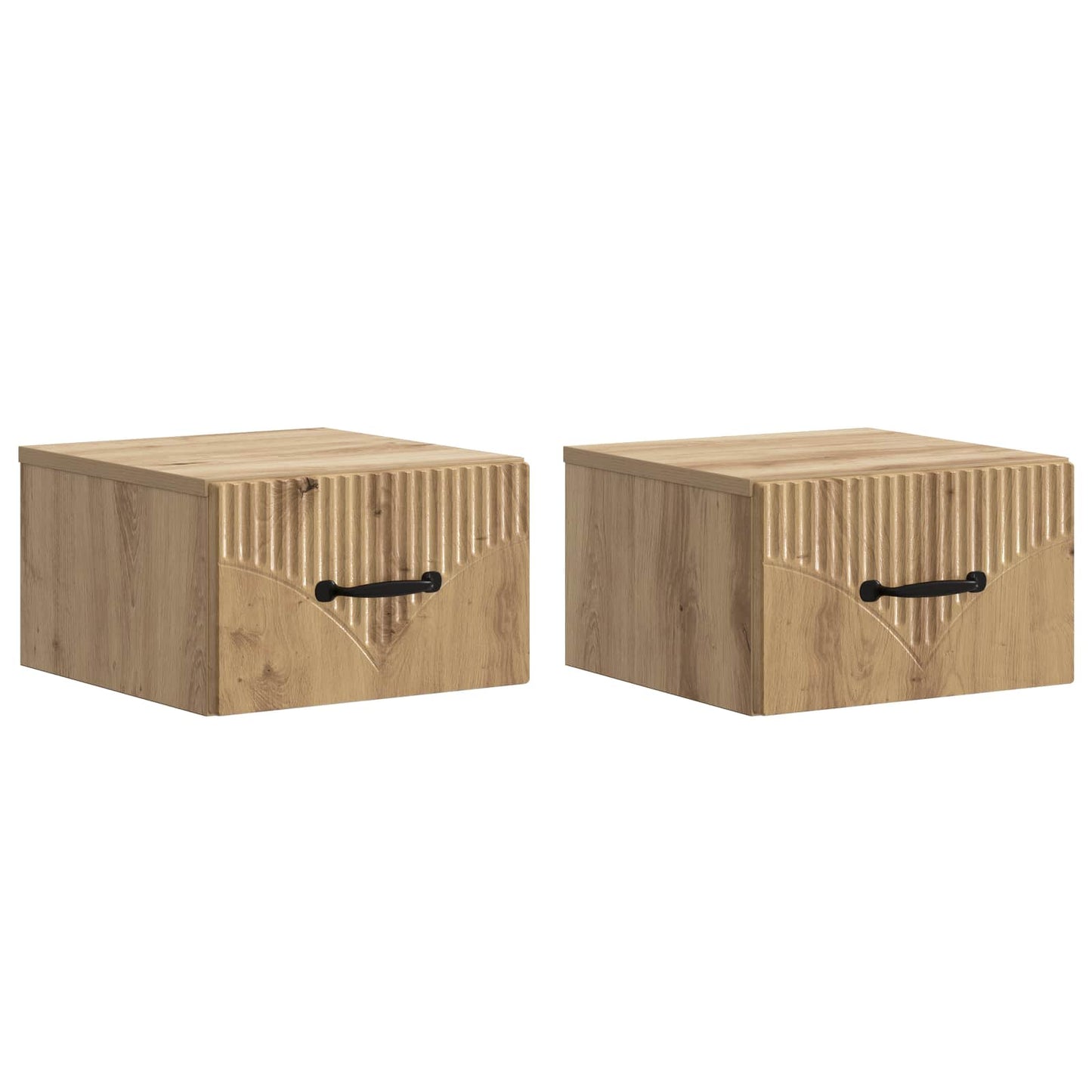 Wandbeugel Bedkast 2 pcs Artisanaal eiken 34,5 x 33 x 20 cm