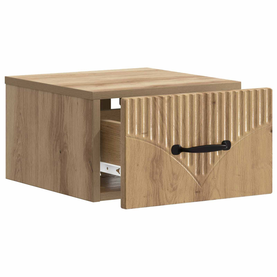 Wandbeugel Bedkast 2 pcs Artisanaal eiken 34,5 x 33 x 20 cm