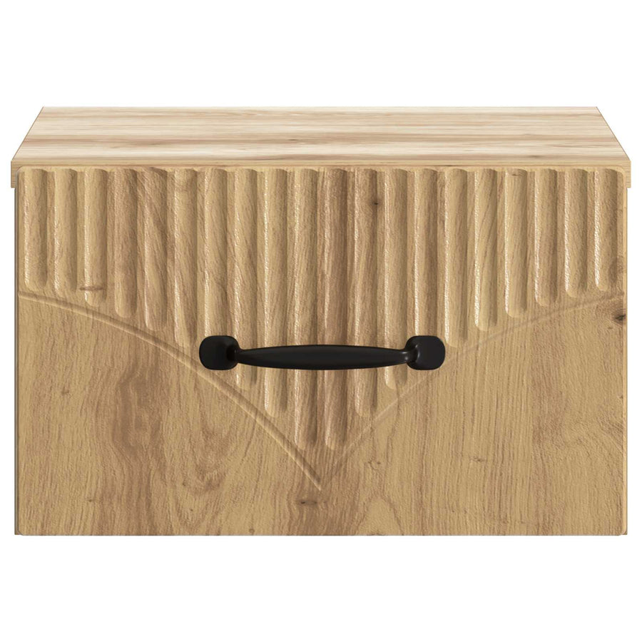Wandbeugel Bedkast 2 pcs Artisanaal eiken 34,5 x 33 x 20 cm