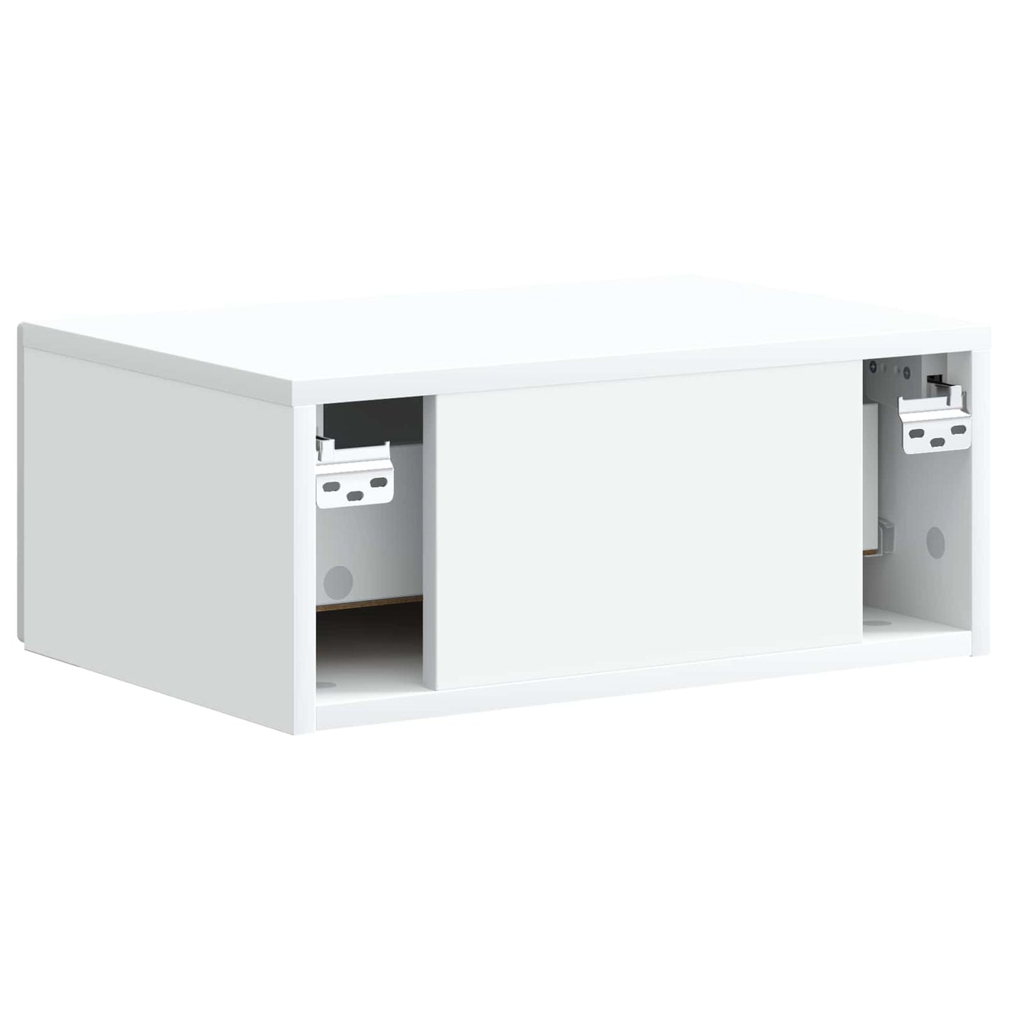 Wandbeugel Bedkast met lade Wit 49 x 34,5 x 20 cm Bewerkt hout