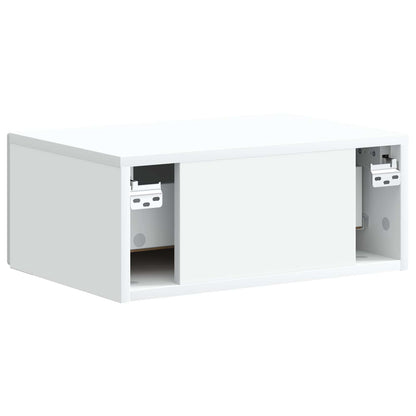 Wandbeugel Bedkast met lade Wit 49 x 34,5 x 20 cm Bewerkt hout