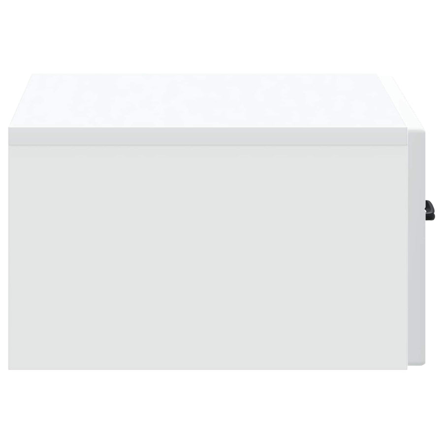 Wandbeugel Bedkast met lade Wit 49 x 34,5 x 20 cm Bewerkt hout